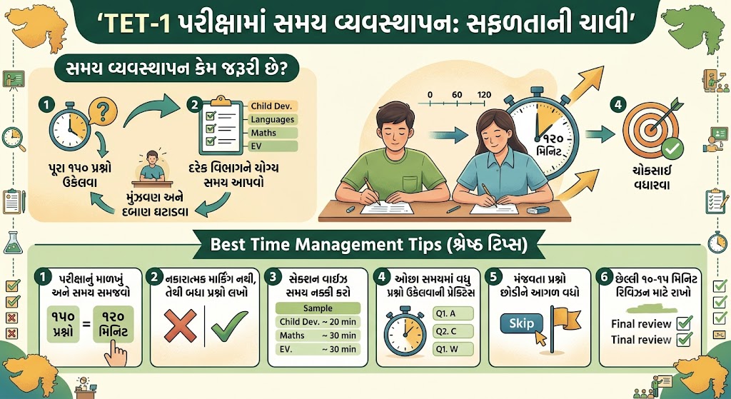 TET-1 પરીક્ષામાં સમય વ્યવસ્થાપન કેમ જરૂરી છે? જાણો Best Time Management Tips