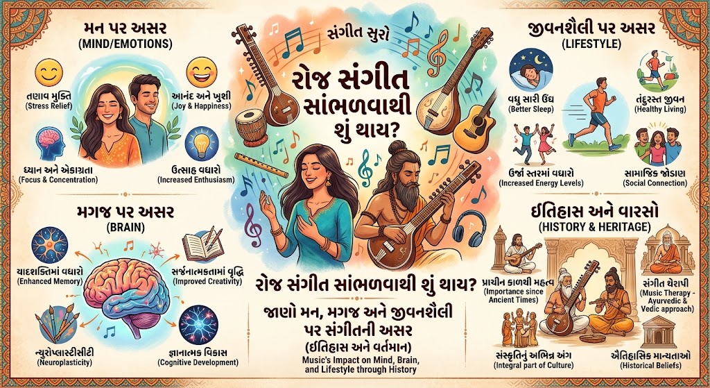 રોજ સંગીત સાંભળવાથી શું થાય? જાણો મન, મગજ અને જીવનશૈલી પર સંગીતની અસર